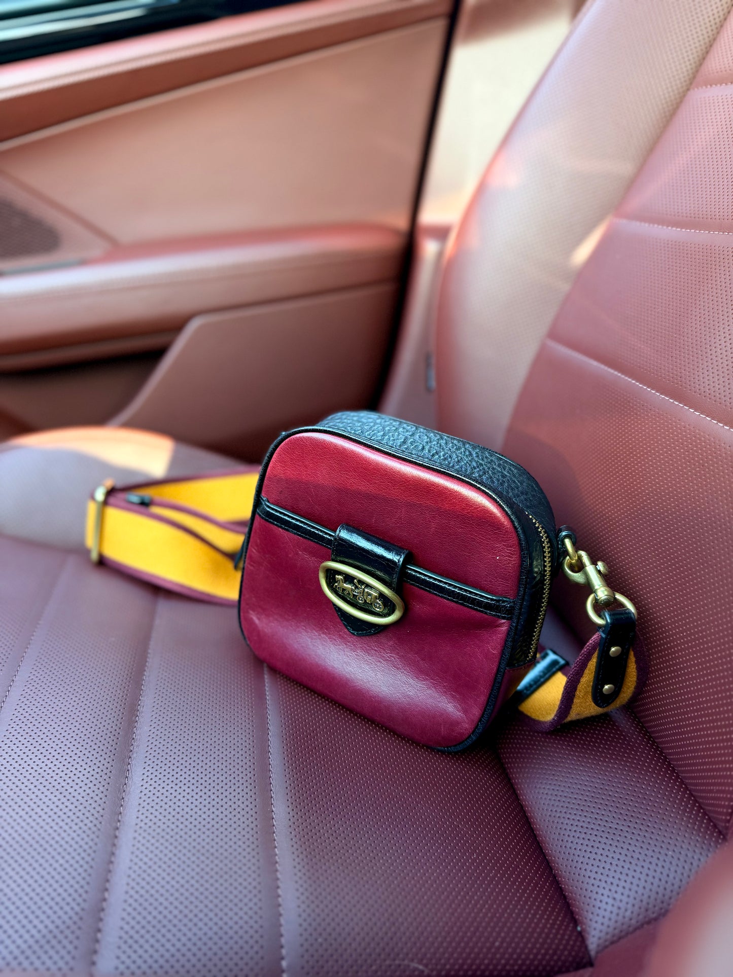 Nika Privé Coach Kat Camera Bag in Colorblock Leather compact crossbody bag
