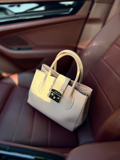 Nika Privé Furla Metropolis Small Tote in Cowhide Leather light pink structured tote