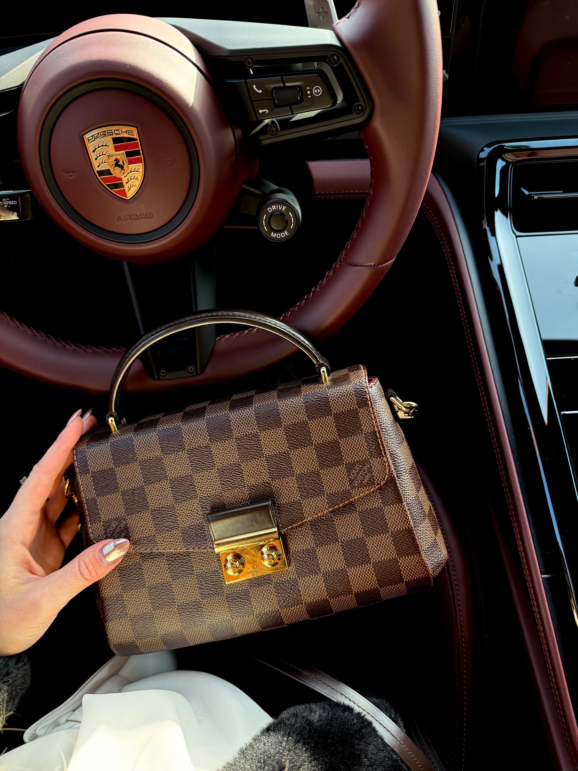 Nika Privé — Louis Vuitton Croisette in Damier Ebene Canvas, compact chain handbag