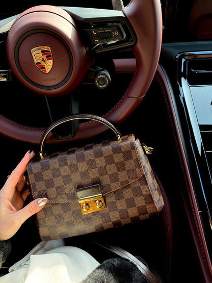 Nika Privé — Louis Vuitton Croisette in Damier Ebene Canvas, compact chain handbag
