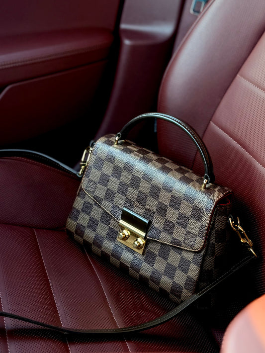 Nika Privé — Louis Vuitton Croisette in Damier Ebene Canvas, compact chain handbag
